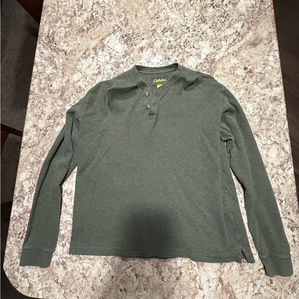 Cabela's Forest Green Long Sleeve Henley